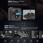 Ulefone Armor X16、6GB+128GB、ナイトビジョン、IP68/IP69K 耐衝撃スマートフォン、6.56インチ Android 15 MediaTek Helio G91 オクタコア、ネットワーク：4G、NFC、OTG、Armor X16、6GB+128GB