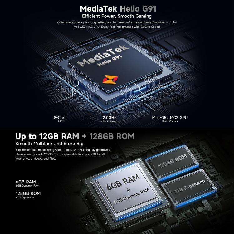 Ulefone Armor X16、6GB+128GB、ナイトビジョン、IP68/IP69K 耐衝撃スマートフォン、6.56インチ Android 15 MediaTek Helio G91 オクタコア、ネットワーク：4G、NFC、OTG、Armor X16、6GB+128GB