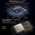 Ulefone Armor X16 Pro、5GB+256GB、ナイトビジョン、IP68/IP69K 耐衝撃スマートフォン、6.56インチ Android 15 MediaTek Dimensity 6300 オクタコア、ネットワーク：5G、NFC、OTG、Armor X16 Pro、8GB+256GB