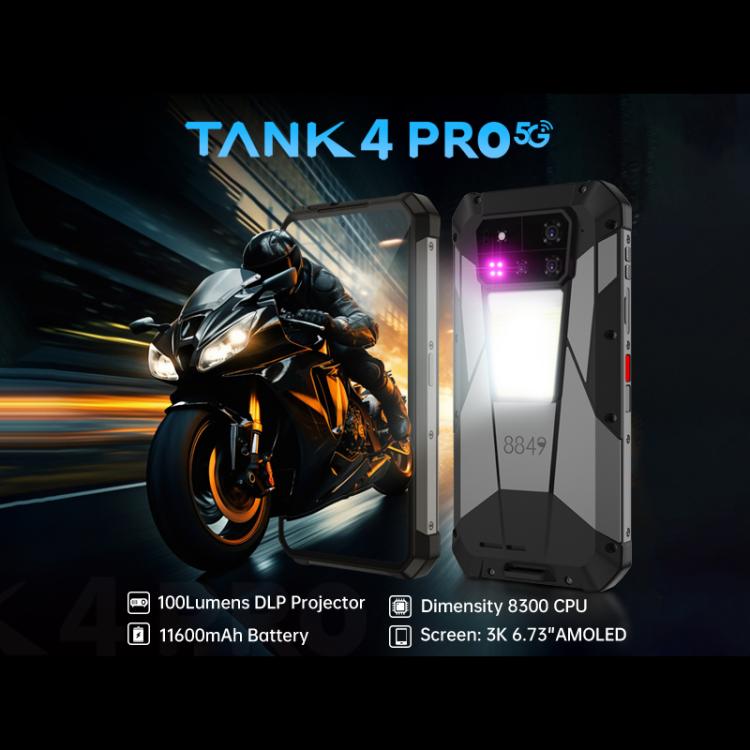 Unihertz Tank 4 Pro プロジェクター搭載タフネススマホ、16GB+512GB、ナイトビジョン、6.73インチ Android 13 Dimensity 8300 オクタコア、ネットワーク：5G、NFC、16GB+512GB
