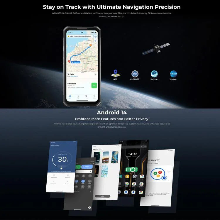 Oukitel WP100 レーザー距離計搭載耐衝撃スマートフォン、12GB+512GB、200MPカメラ、指紋認証、6.8インチ Android 14 MediaTek Dimensity 7300 オクタコア、NFC、OTG、ネットワーク：5G、WP100