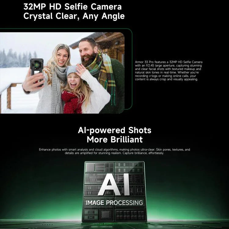 Ulefone Armor 33 Pro 耐衝撃スマートフォン、16GB+512GB、ナイトビジョン、6.95インチ + 3.4インチ デュアルスクリーン Android 14 MediaTek Dimensity 7300X オクタコア、ネットワーク：5G、OTG、NFC、Armor 33 Pro