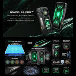 Ulefone Armor 33 Pro 耐衝撃スマートフォン、16GB+512GB、ナイトビジョン、6.95インチ + 3.4インチ デュアルスクリーン Android 14 MediaTek Dimensity 7300X オクタコア、ネットワーク：5G、OTG、NFC、Armor 33 Pro