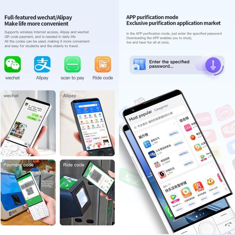 DOOV R70 キーパッドフォン、6GB+128GB、4インチ、Android 13、Mediatek MT6762 オクタコア、ネットワーク：4G、Googleストア対応、カメラなし、カメラなし