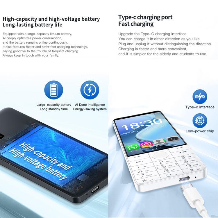 DOOV R70 キーパッドフォン、6GB+128GB、4インチ、Android 13、Mediatek MT6762 オクタコア、ネットワーク：4G、Googleストア対応、カメラなし、カメラなし