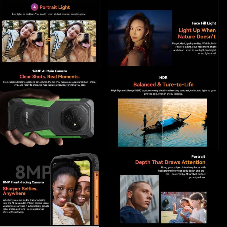 Blackview FORT 1、6GB+256GB、6.56インチ Android 15 Unisoc UMS9230E T615 オクタコア、ネットワーク：4G、OTG、NFC、6GB+256GB
