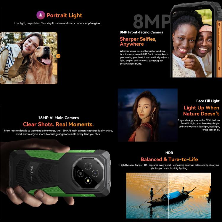 Blackview FORT 1、4GB+128GB、6.56インチ Android 15 Unisoc UMS9230E T615 オクタコア、ネットワーク：4G、OTG、NFC、4GB+128GB