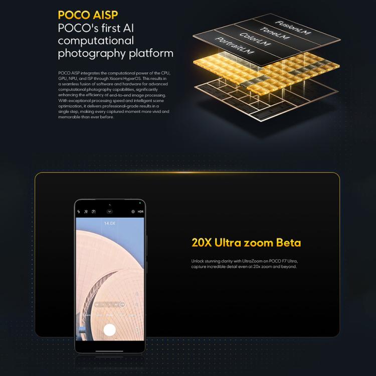 Xiaomi POCO F7 Ultra グローバル版、12GB+256GB、画面内指紋認証、6.67インチ Xiaomi HyperOS 2 Snapdragon 8 Elite オクタコア、NFC、ネットワーク：5G、12GB+256GB