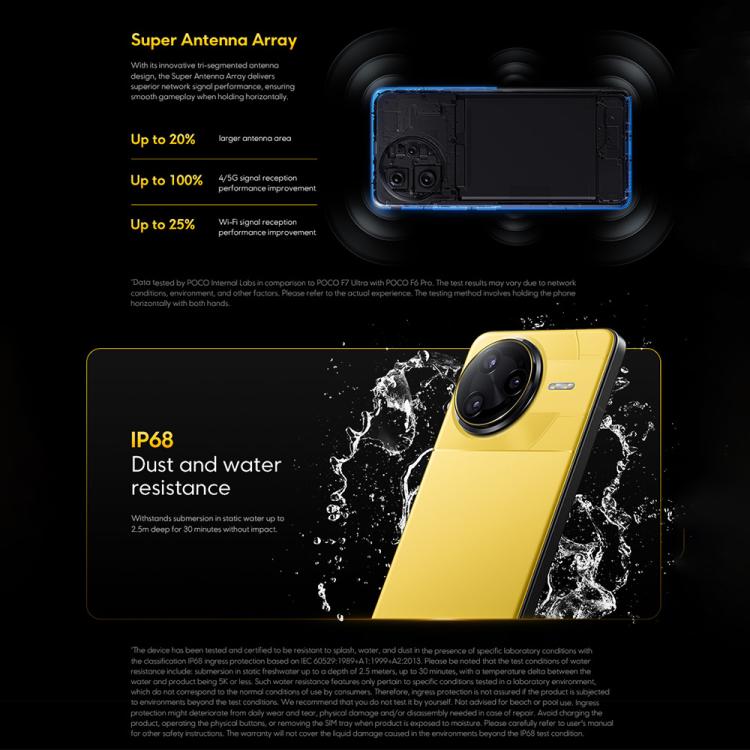Xiaomi POCO F7 Ultra グローバル版、12GB+256GB、画面内指紋認証、6.67インチ Xiaomi HyperOS 2 Snapdragon 8 Elite オクタコア、NFC、ネットワーク：5G、12GB+256GB