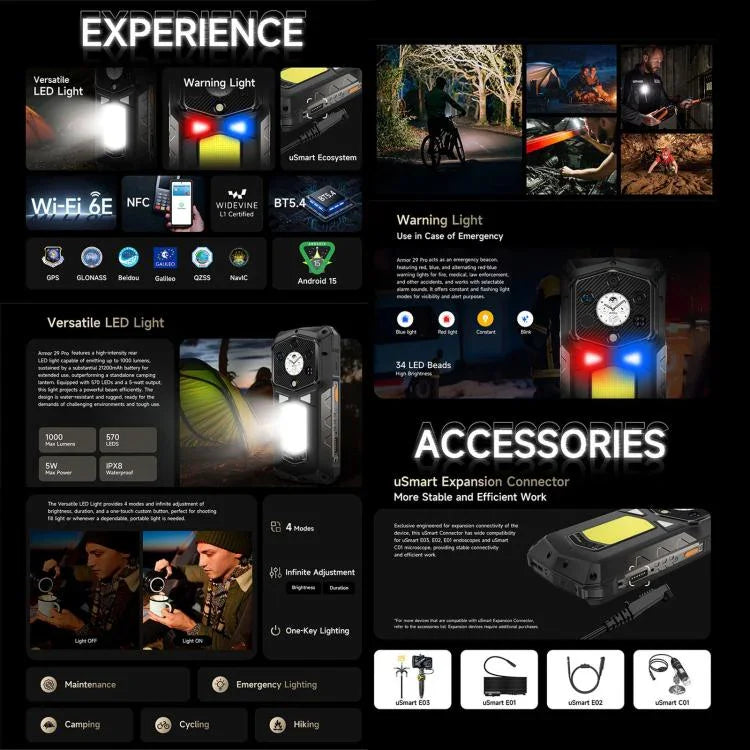 Ulefone Armor 29 Pro タフネススマホ、16GB+512GB、ナイトビジョン、6.67インチ＋1.04インチ、Android 15、MediaTek Dimensity 7400 オクタコア、ネットワーク：5G、OTG、NFC、Armor 29 Pro