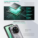 Oukitel WP62 ラギッドフォン、12GB+512GB、108MPカメラ、指紋認証、6.6インチ Android 15 MediaTek Dimensity 7025 オクタコア、NFC、OTG、ネットワーク：5G、12GB+512GB