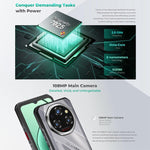 Oukitel WP62 ラギッドフォン、8GB+256GB、108MPカメラ、指紋認証、6.6インチ Android 15 MediaTek Dimensity 7025 オクタコア、NFC、OTG、ネットワーク：5G、8GB+256GB