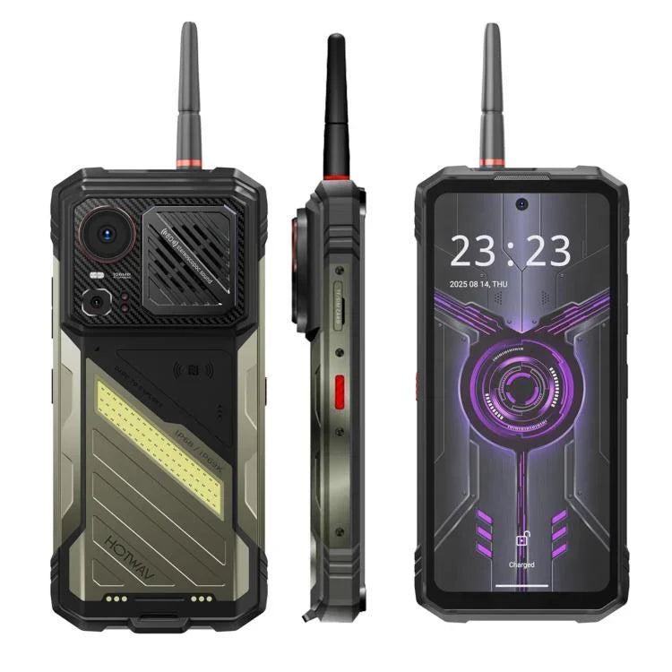 HOTWAV Hyper 8 Ultra トランシーバー堅牢スマートフォン、12GB+512GB、6.8インチ Android 15 MediaTek MT8791 Dimensity 7050 オクタコア、ネットワーク：5G、OTG、NFC、Hyper 8 Ultra