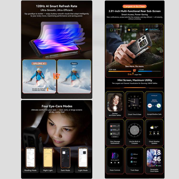 Blackview XPLORE X1、12GB+256GB、6.78インチ Android 15 Dimensity 7050 MT8791V/HZA オクタコア、ネットワーク：5G、OTG、NFC、XPLORE X1 12GB+256GB