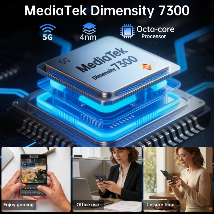 Unihertz Titan 2 QWERTY物理キーボードスマホ、12GB+512GB、指紋認証、4.5インチ＋2インチ Android 15 Dimensity 7300 5G オクタコア、ネットワーク：5G、NFC、OTG