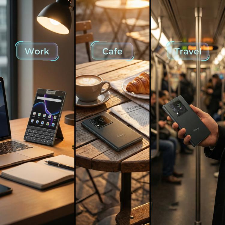 Unihertz Titan 2 QWERTY物理キーボードスマホ、12GB+512GB、指紋認証、4.5インチ＋2インチ Android 15 Dimensity 7300 5G オクタコア、ネットワーク：5G、NFC、OTG