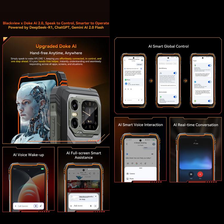 Blackview XPLORE 1、16GB+512GB、6.78インチ Android 15 Dimensity 7050 MT8791V/HZA オクタコア、ネットワーク：5G、OTG、NFC、XPLORE 1 16GB+512GB