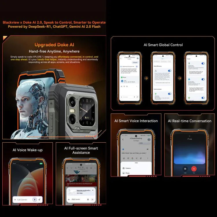 Blackview XPLORE 1、12GB+256GB、6.78インチ Android 15 Dimensity 7050 MT8791V/HZA オクタコア、ネットワーク：5G、OTG、NFC、XPLORE 1 12GB+256GB