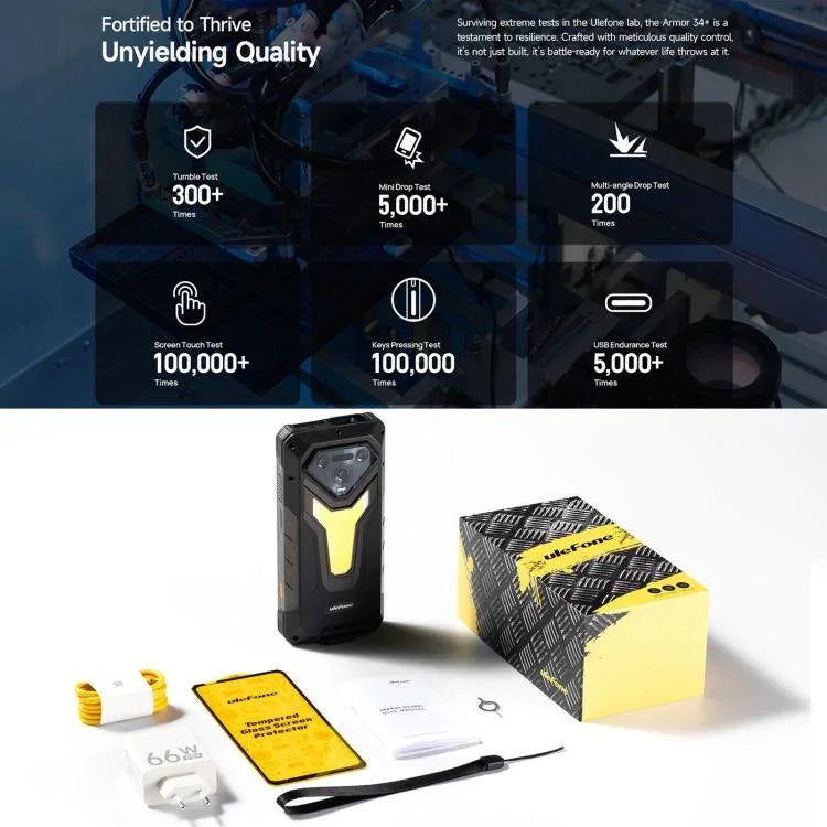 Ulefone Armor 34 Pro+ プロジェクター付き、16GB+512GB、ナイトビジョン、IP68/IP69K 頑丈スマートフォン、6.95インチ Android 15 MediaTek Dimensity 7400X オクタコア、ネットワーク：5G、NFC、OTG、Armor 34 Pro+