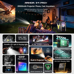 Ulefone Armor 34 Pro+ プロジェクター付き、16GB+512GB、ナイトビジョン、IP68/IP69K 頑丈スマートフォン、6.95インチ Android 15 MediaTek Dimensity 7400X オクタコア、ネットワーク：5G、NFC、OTG、Armor 34 Pro+