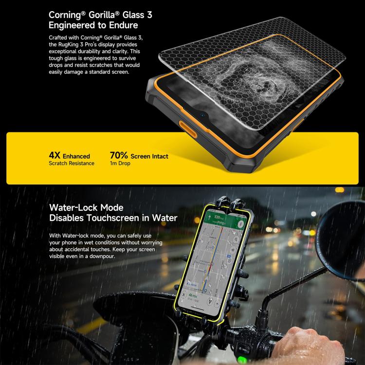 Ulefone RugKing 3 Pro、8GB+128GB、IP68/IP69K 頑丈スマホ、6.56インチ Android 15 Unisoc T7250 オクタコア、ネットワーク：4G、NFC、OTG、RugKing 3 Pro、RugKing 3 Pro、8GB+128GB