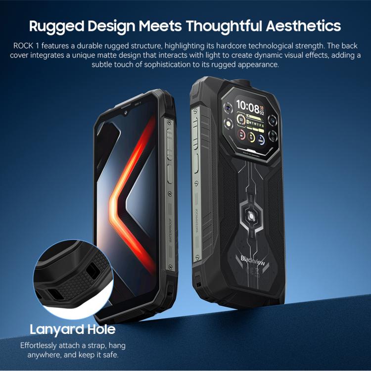 Blackview ROCK 1 頑丈スマホ、8GB+256GB、6.56インチ Android 16 MT6769V/CB Helio G81 オクタコア、ネットワーク：4G、OTG、NFC、ROCK 1 8GB+256GB