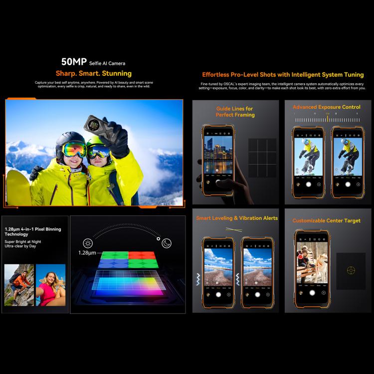Blackview Oscal TANK 1、12GB+256GB、6.78インチ Android 15 DokeOS 4.2 Mediatek Dimensity 7050 オクタコア、ネットワーク：5G、OTG、NFC、12GB+256GB