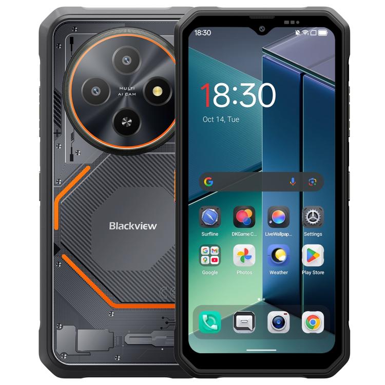 Blackview FORT 2 頑丈スマートフォン、8GB+256GB、6.56インチ Android 15 MediaTek MT6769V/CB Helio G81 オクタコア、ネットワーク：4G、OTG、NFC、8GB+256GB