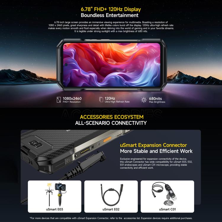 Ulefone Armor 27T+ 頑丈スマホ、12GB+256GB、サーマルイメージャー、ナイトビジョン、10600mAh、6.78インチ Android 14 MediaTek Helio G99 オクタコア、ネットワーク：4G、NFC、OTG、Armor 27T+