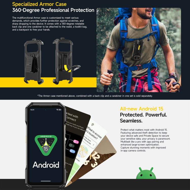 Ulefone Armor 27T+ 頑丈スマホ、12GB+256GB、サーマルイメージャー、ナイトビジョン、10600mAh、6.78インチ Android 14 MediaTek Helio G99 オクタコア、ネットワーク：4G、NFC、OTG、Armor 27T+