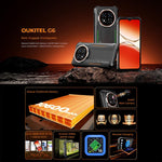 Oukitel G6 ラギッドフォン、8GB+256GB、指紋認証、10600mAhバッテリー、6.52インチ Android 16.0 Unisoc T615 オクタコア、NFC、OTG、ネットワーク：4G、6GB+256GB