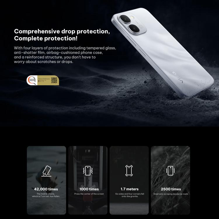 vivo Y500i、12GB+512GB、側面指紋認証、6.75インチ Android 16 OriginOS 6 Snapdragon 4 Gen オクタコア、OTG、NFC、ネットワーク：5G、12GB+512GB