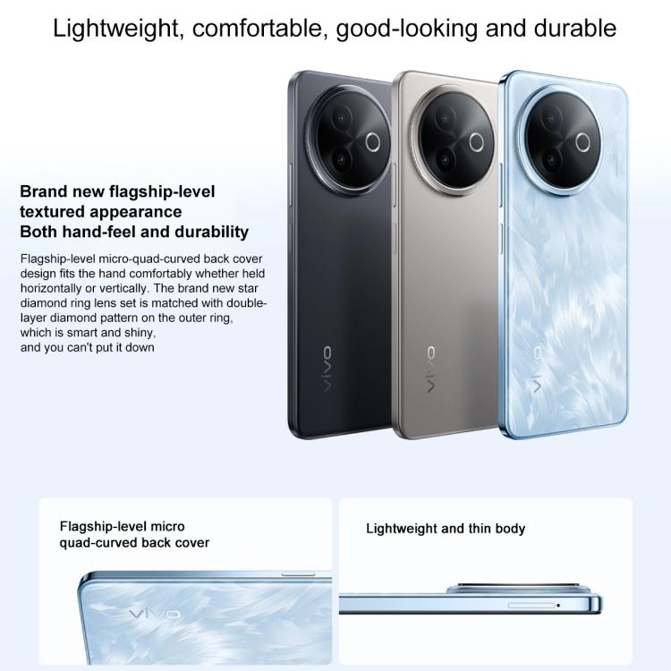 vivo Y300i、12GB+512GB、Face ID / 側面指紋認証、6.68インチ Android 15 OriginOS 5 Snapdragon 4 Gen 2 オクタコア、OTG、NFC、ネットワーク：5G、12GB+512GB