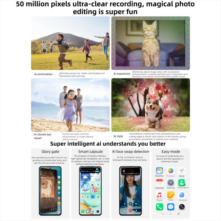 Honor Play10T、8GB+256GB、側面指紋認証、6.8インチ、Android 15 Magic OS 9.0、Snapdragon 6s Gen 3 オクタコア、ネットワーク：5G、8GB+256GB