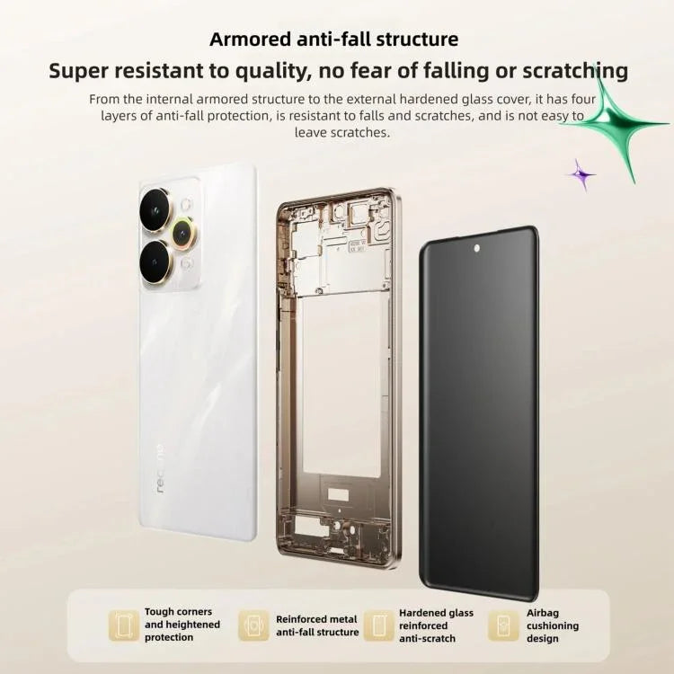 Realme 15 Pro、16GB+512GB、6.8インチ、Realme UI 6.0、Android 15、Snapdragon 7 Gen 4 オクタコア、NFC、ネットワーク：5G、16GB+512GB