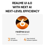 Realme 15T、8GB+256GB、画面指紋認証、6.57インチ、Realme UI 6.0、Android 15、MediaTek Dimensity 6400 Max オクタコア、NFC、ネットワーク：5G、8GB+256GB