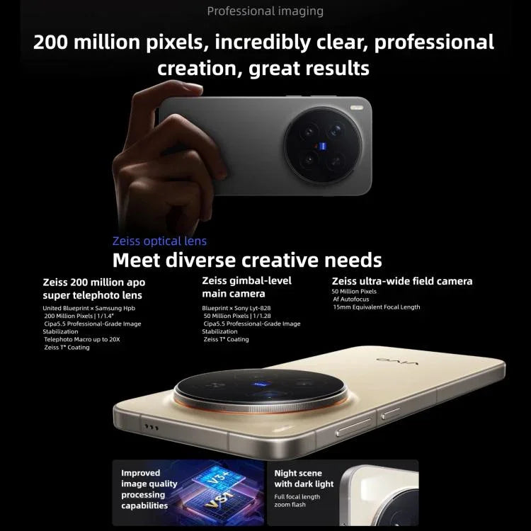vivo X300 Pro、12GB+256GB、6.78インチ OriginOS 6 Android 16 Dimensity 9500 オクタコア、OTG、NFC、ネットワーク：5G、12GB+256GB