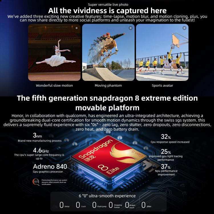 Honor Magic8、16GB+512GB、画面内指紋認証、6.58インチ、MagicOS 10.0 / Android 16、Snapdragon 8 Elite 第5世代 オクタコア、ネットワーク：5G、NFC、OTG、16GB+512GB
