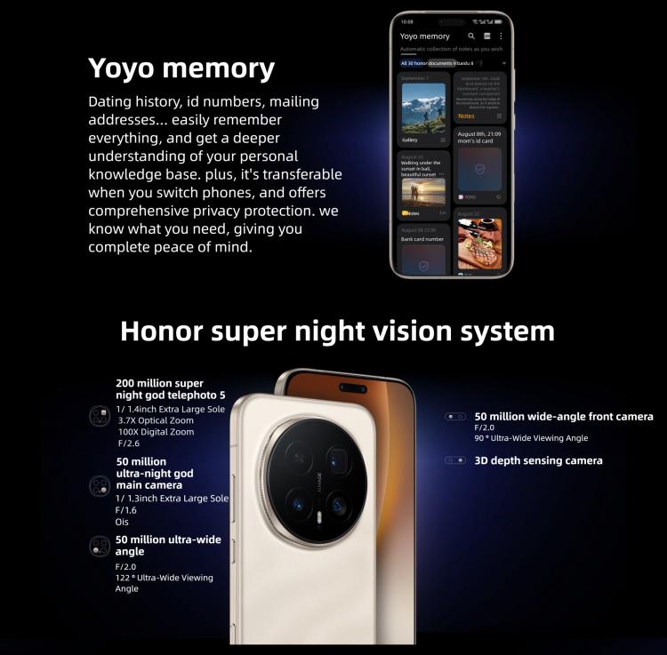 Honor Magic8 Pro、12GB+256GB、画面内指紋認証、6.71インチ、MagicOS 10.0 / Android 16、Snapdragon 8 Elite 第5世代 オクタコア、ネットワーク：5G、NFC、OTG、12GB+256GB