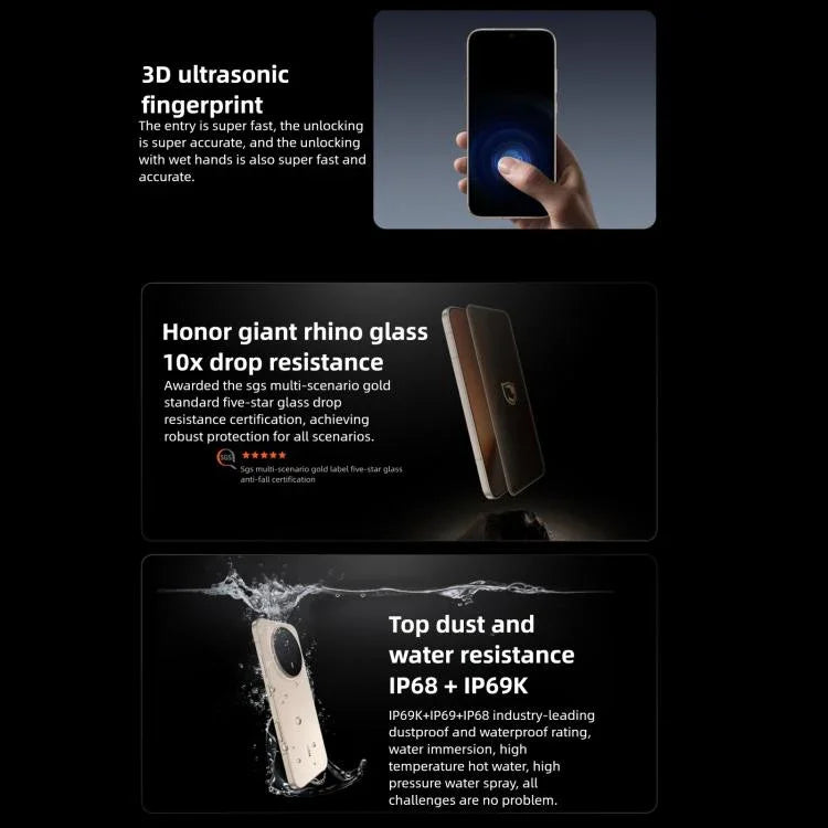 Honor Magic8 Pro、16GB+512GB、画面内指紋認証、6.71インチ、MagicOS 10.0 / Android 16、Snapdragon 8 Elite 第5世代 オクタコア、ネットワーク：5G、NFC、OTG、16GB+512GB