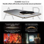 HUAWEI Mate 70 Air、12GB+256GB、側面指紋認証、7インチ HarmonyOS 5.1 Kirin 9020B、NFC、OTG、Google Play非対応、12GB+256GB