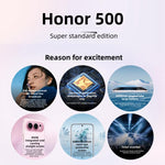 Honor 500、12GB+256GB、画面内指紋認証、6.55インチ MagicOS 10.0 / Android 16 Snapdragon 8s Gen 4 オクタコア、ネットワーク：5G、NFC、OTG、Honor 500、12GB+256GB