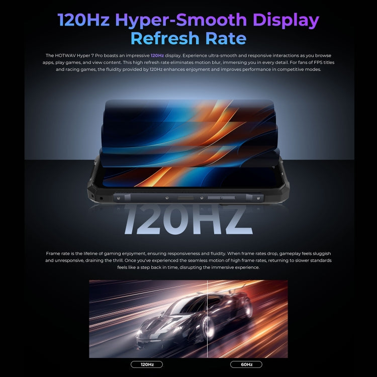 HOTWAV Hyper 7 Pro 頑丈スマートフォン、16GB+256GB、10800mAh、6.6インチ Android 14 MediaTek Dimensity 7050 5G、ネットワーク：5G、OTG、NFC