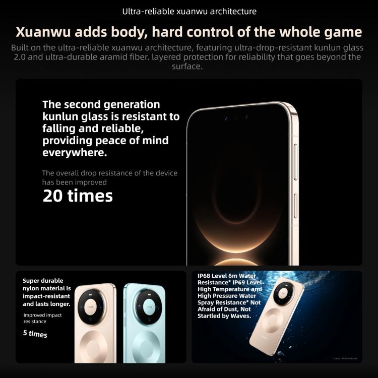 HUAWEI Mate 80 Pro、16GB+512GB、側面指紋認証、6.75インチ HarmonyOS 6.0 Kirin 9030、NFC、OTG、Google Play非対応、16GB+512GB