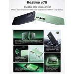 Realme V70、8GB+256GB、6.67インチ Realme UI 6.0 Android 15 Dimensity 6300 5G オクタコア、ネットワーク：5G、8GB+256GB