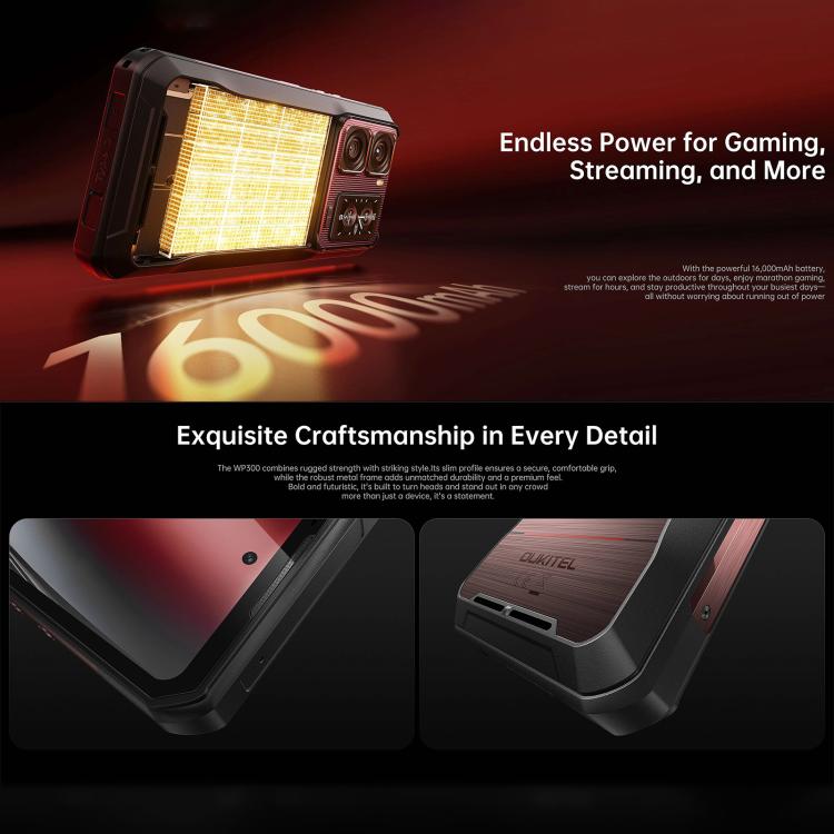 Oukitel WP300 ラギッドフォンとウォッチセット、12GB+512GB、6.8インチ Android 15 MediaTek Dimensity 7050 オクタコア、NFC、OTG、ネットワーク：5G