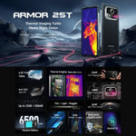 Ulefone Armor 25T 頑丈スマートフォン、6GB+256GB、サーマルイメージング、6.78インチ Android 14 MediaTek Helio G99 オクタコア、ネットワーク：4G、NFC、OTG、Armor 25T