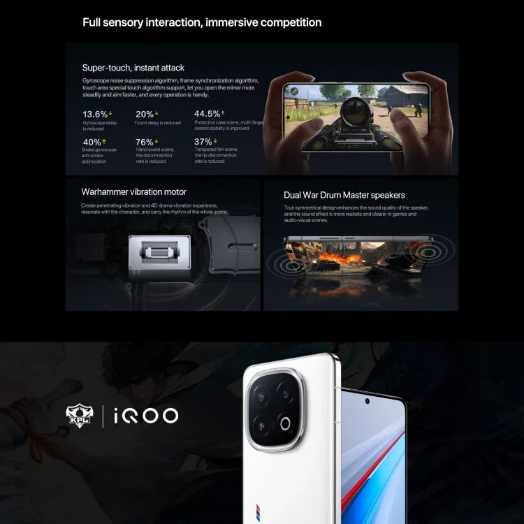 vivo iQOO 13、16GB+1TB、Face ID / 画面指紋認証、6.82インチ Android 15 OriginOS 5 Snapdragon 8 Elite オクタコア、OTG、NFC、ネットワーク：5G、Google Play対応、16GB+1TB
