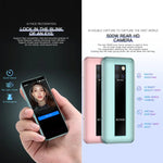 顔認証、3.46インチ Android 9.0 MTK6739CW クアッドコア 最大1.28GHz、デュアルSIM、Bluetooth、WiFi、GPS、ネットワーク：4G、3GB+64GB