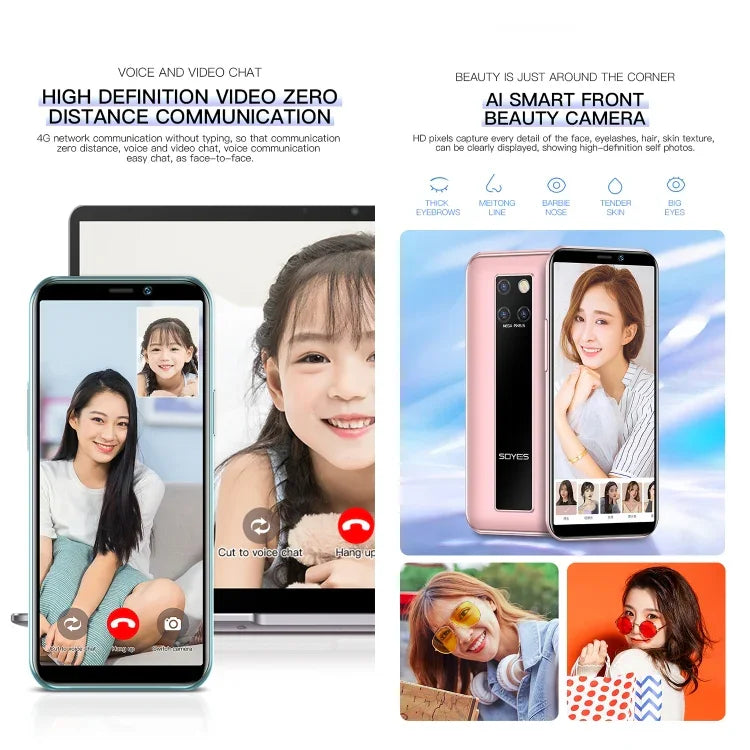 顔認証、3.46インチ Android 9.0 MTK6739CW クアッドコア 最大1.28GHz、デュアルSIM、Bluetooth、WiFi、GPS、ネットワーク：4G、3GB+64GB